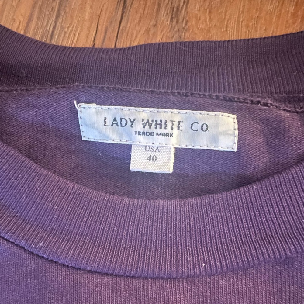 Men’s “Lady White Co” purple long sleeve shirt